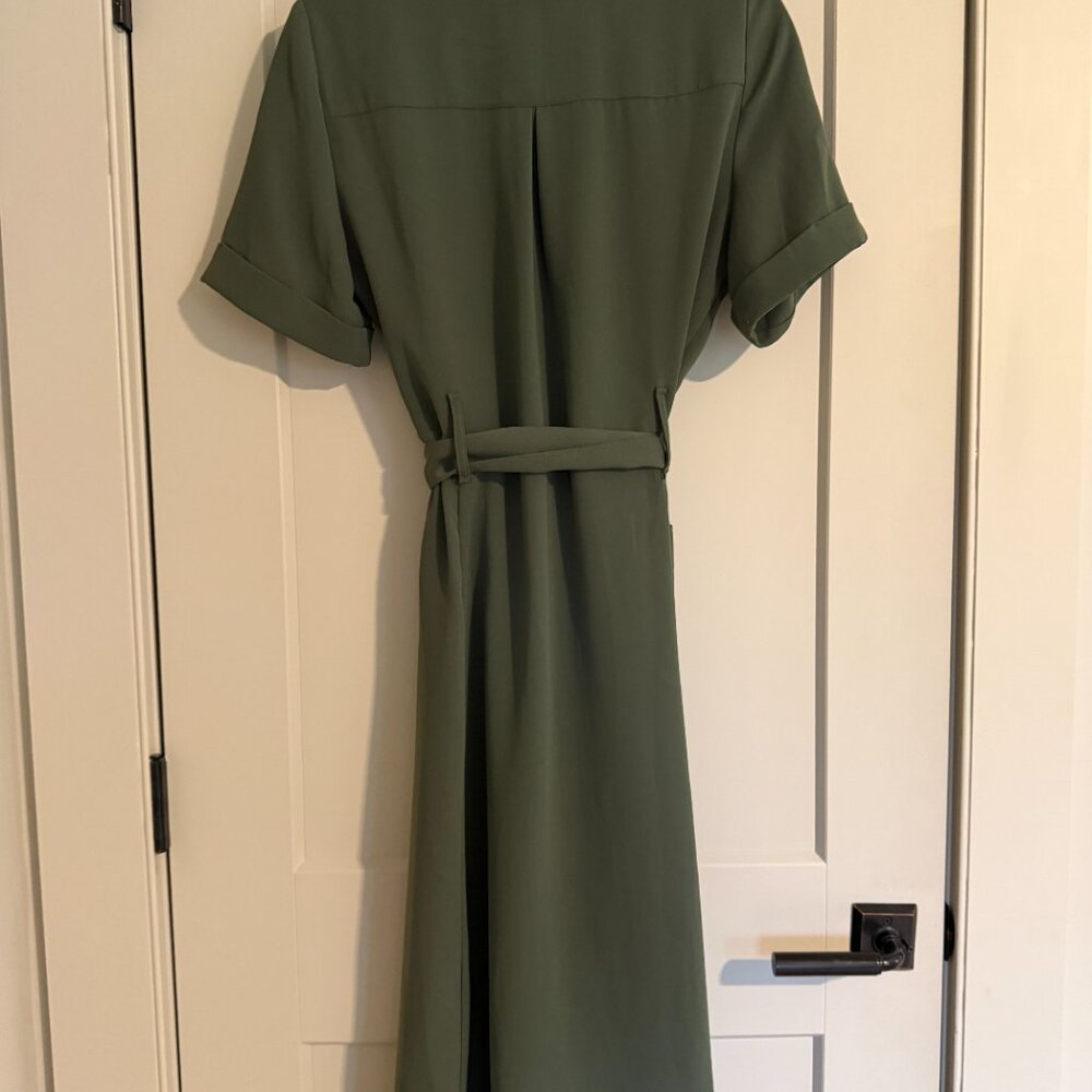 Sezane Raquel Dress Olive Green - Size 8 - Picture 3 of 3